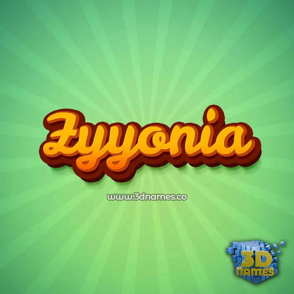 zyyonia in Green Rays style - 3D name wallpaper