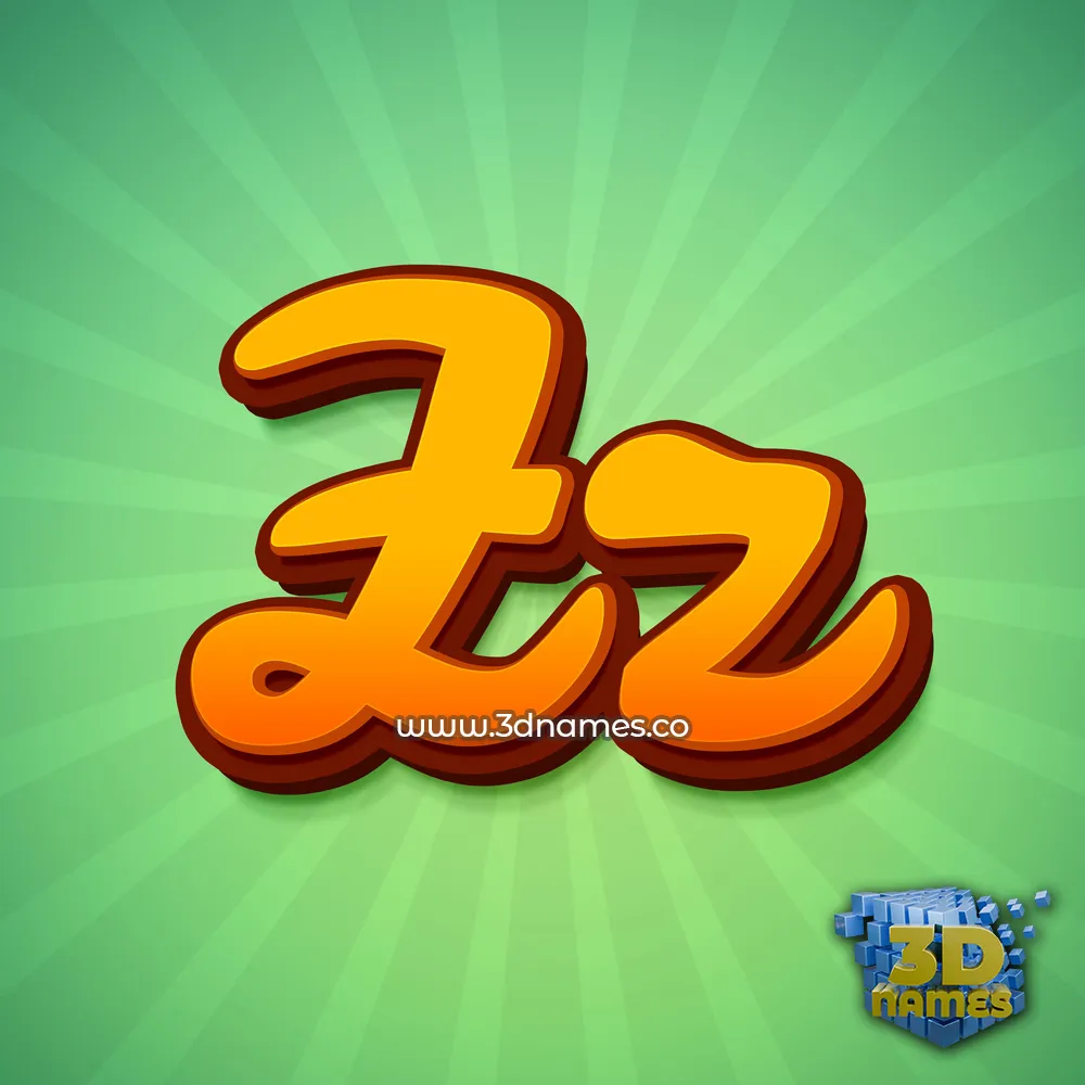 zz in Green Rays style - 3D name wallpaper