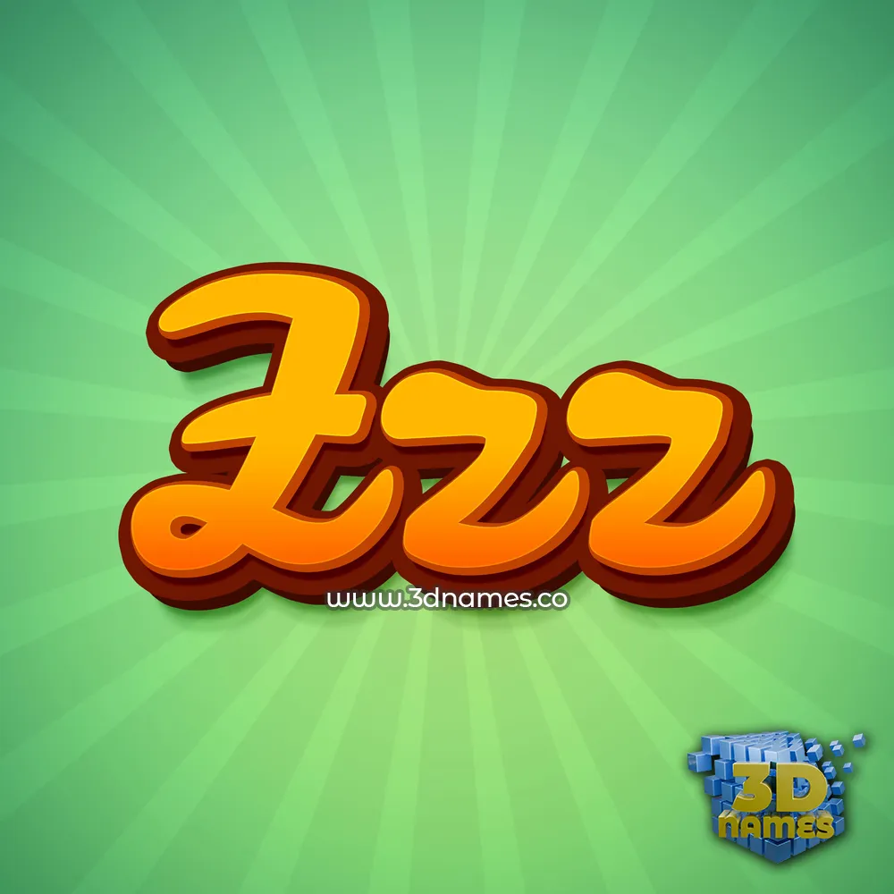 zzz in Green Rays style - 3D name wallpaper