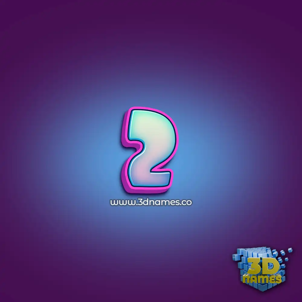 2 in Phat Purple style - 3D name wallpaper