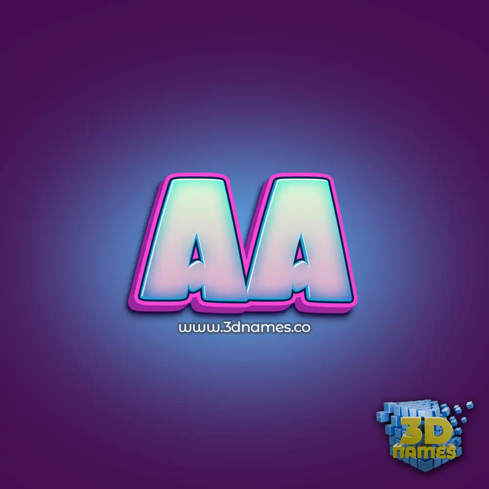 aa in Phat Purple style - 3D name wallpaper