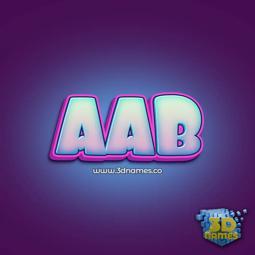 aab in Phat Purple style - 3D name wallpaper