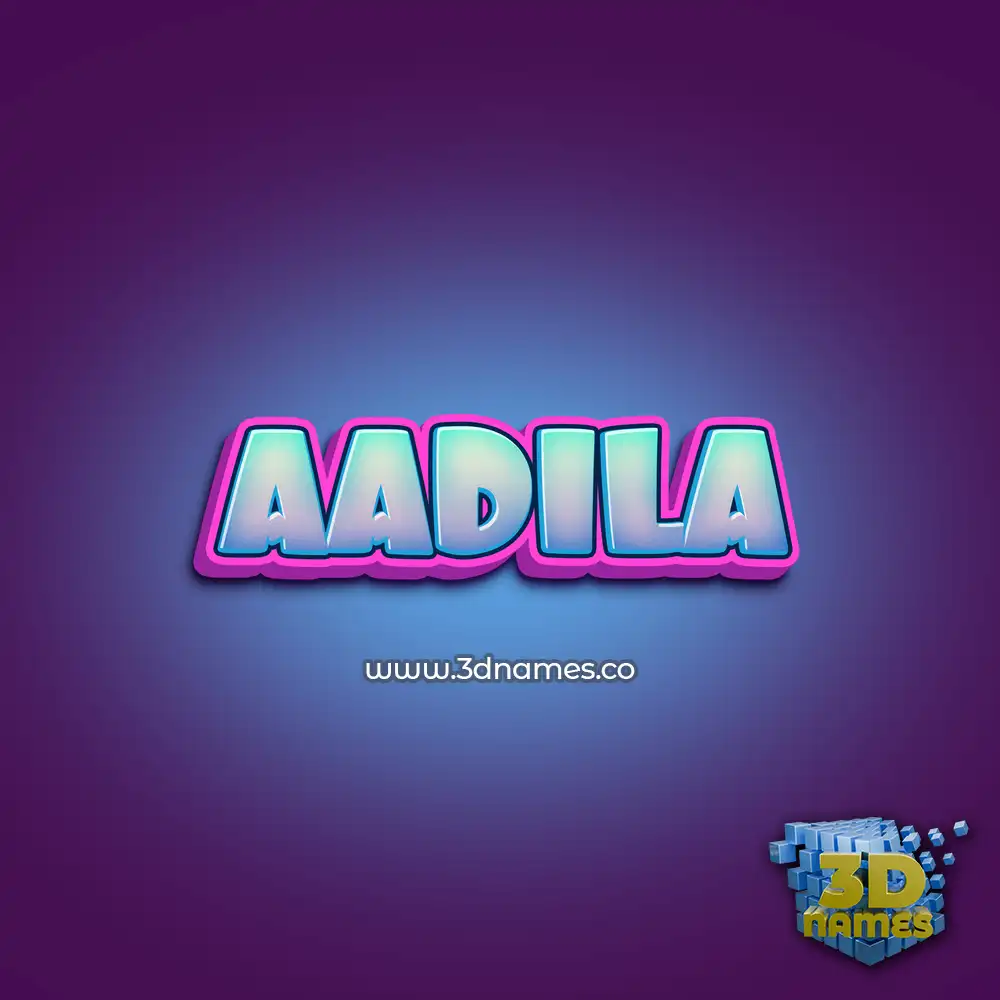 aadila in Phat Purple style - 3D name wallpaper
