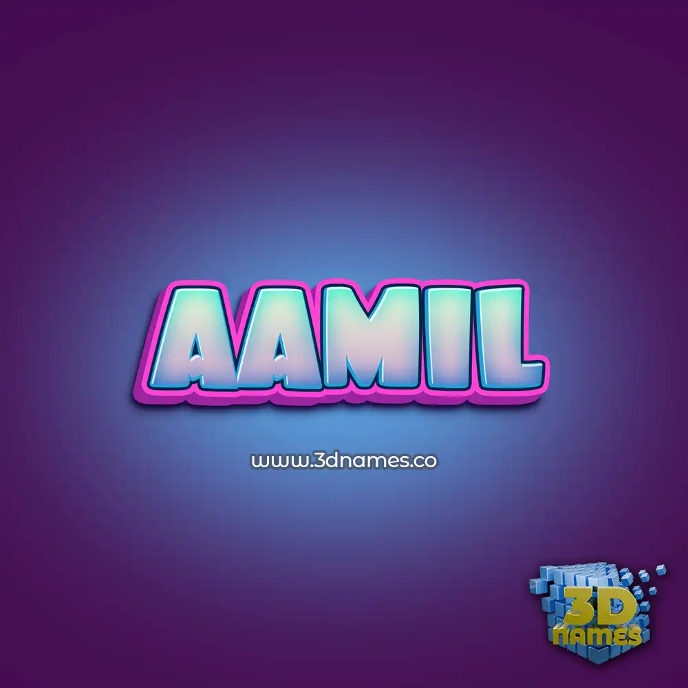 aamil in Phat Purple style - 3D name wallpaper