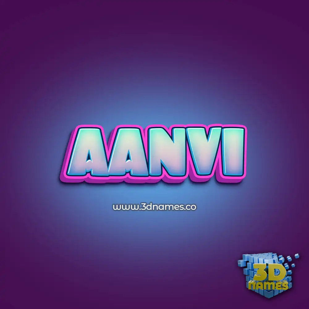 aanvi in Phat Purple style - 3D name wallpaper