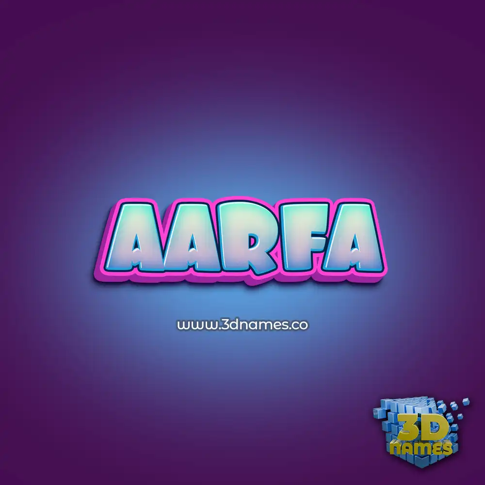 aarfa in Phat Purple style - 3D name wallpaper