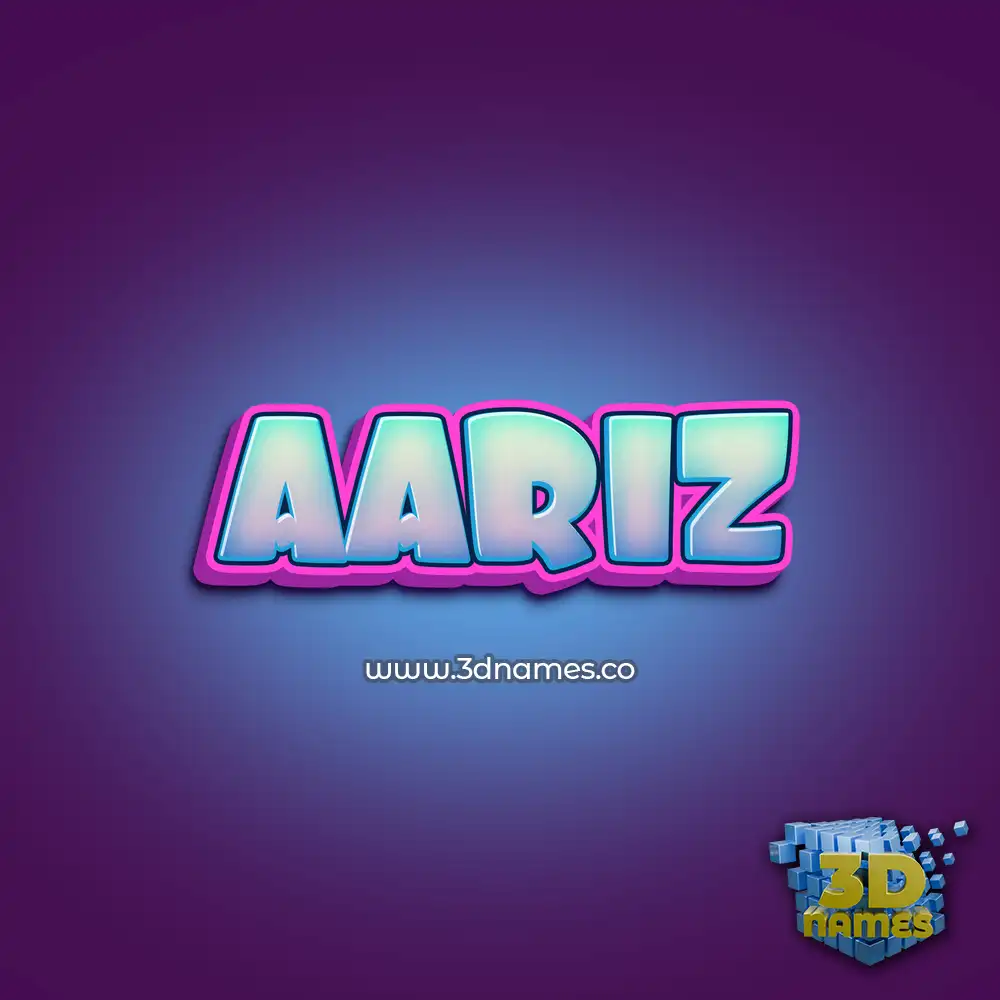 aariz in Phat Purple style - 3D name wallpaper