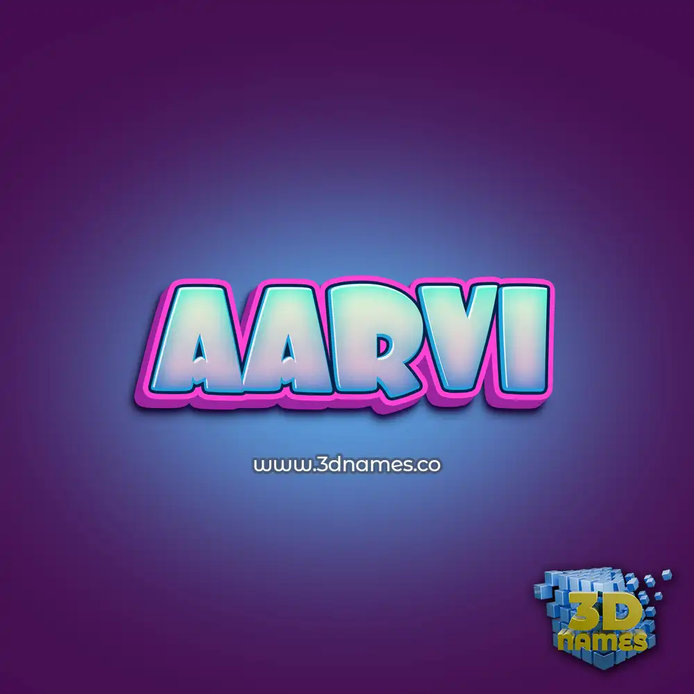 aarvi in Phat Purple style - 3D name wallpaper