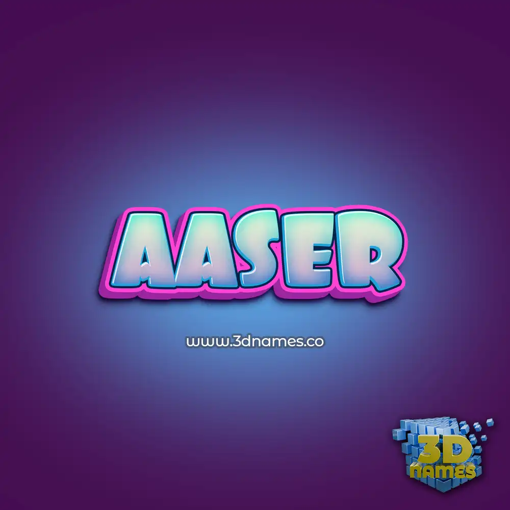 aaser in Phat Purple style - 3D name wallpaper