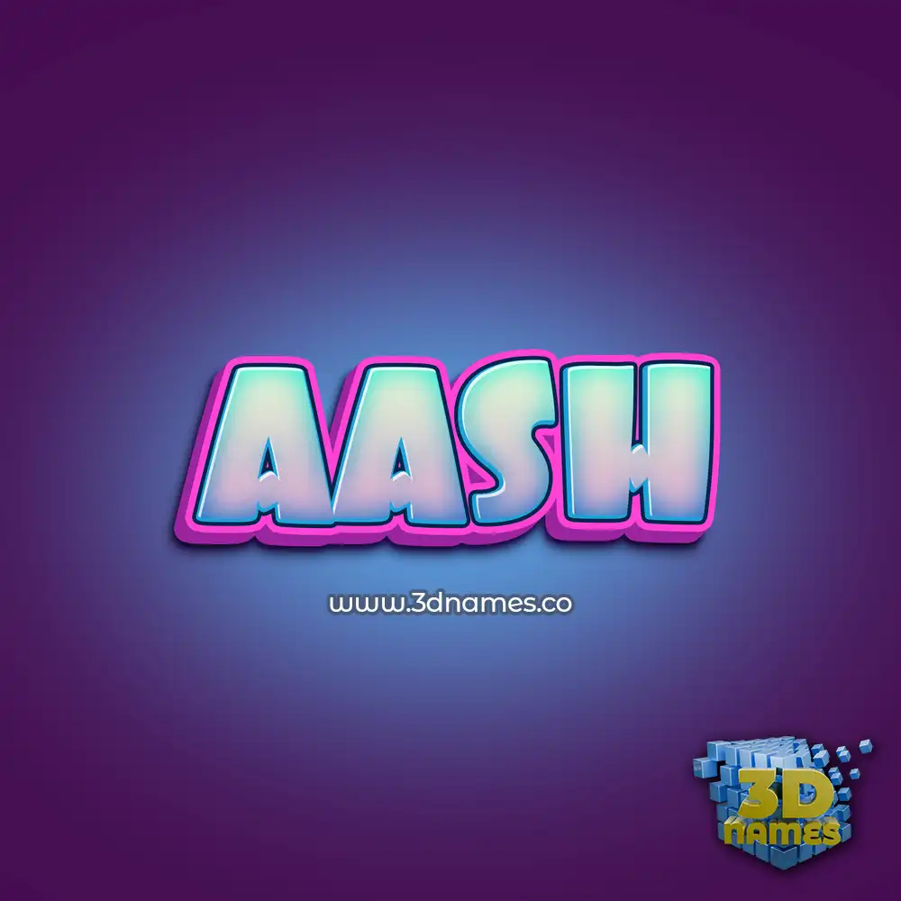 aash in Phat Purple style - 3D name wallpaper