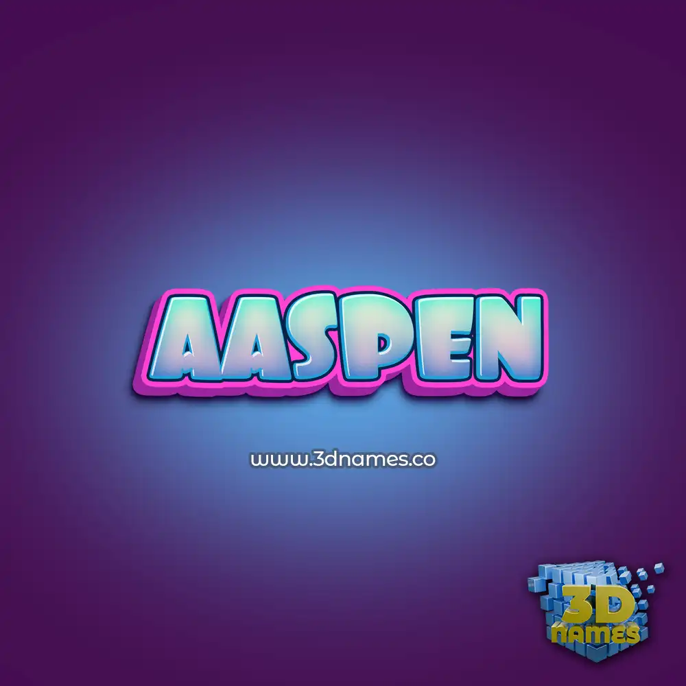 aaspen in Phat Purple style - 3D name wallpaper