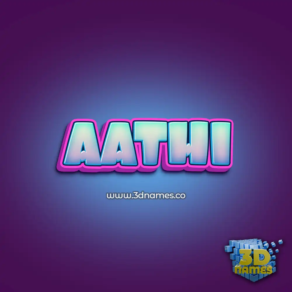 aathi in Phat Purple style - 3D name wallpaper
