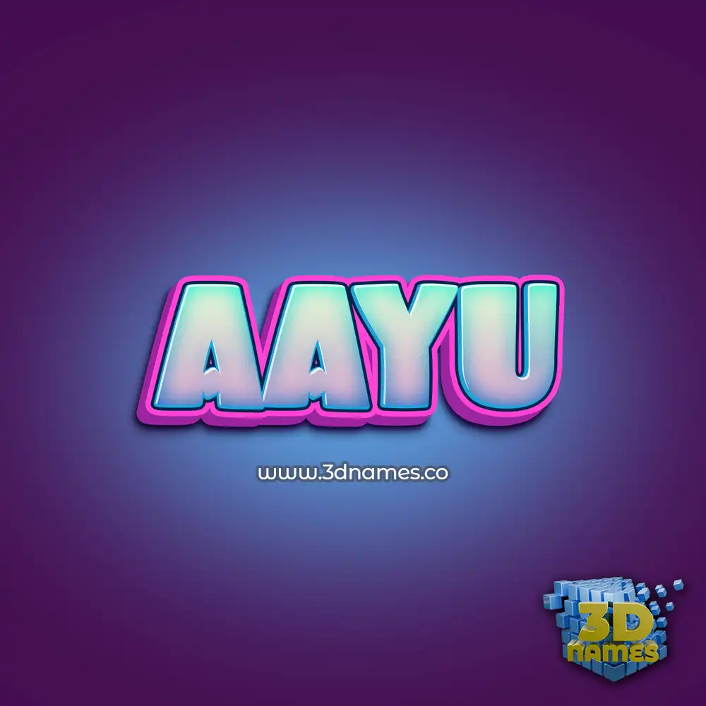 aayu in Phat Purple style - 3D name wallpaper