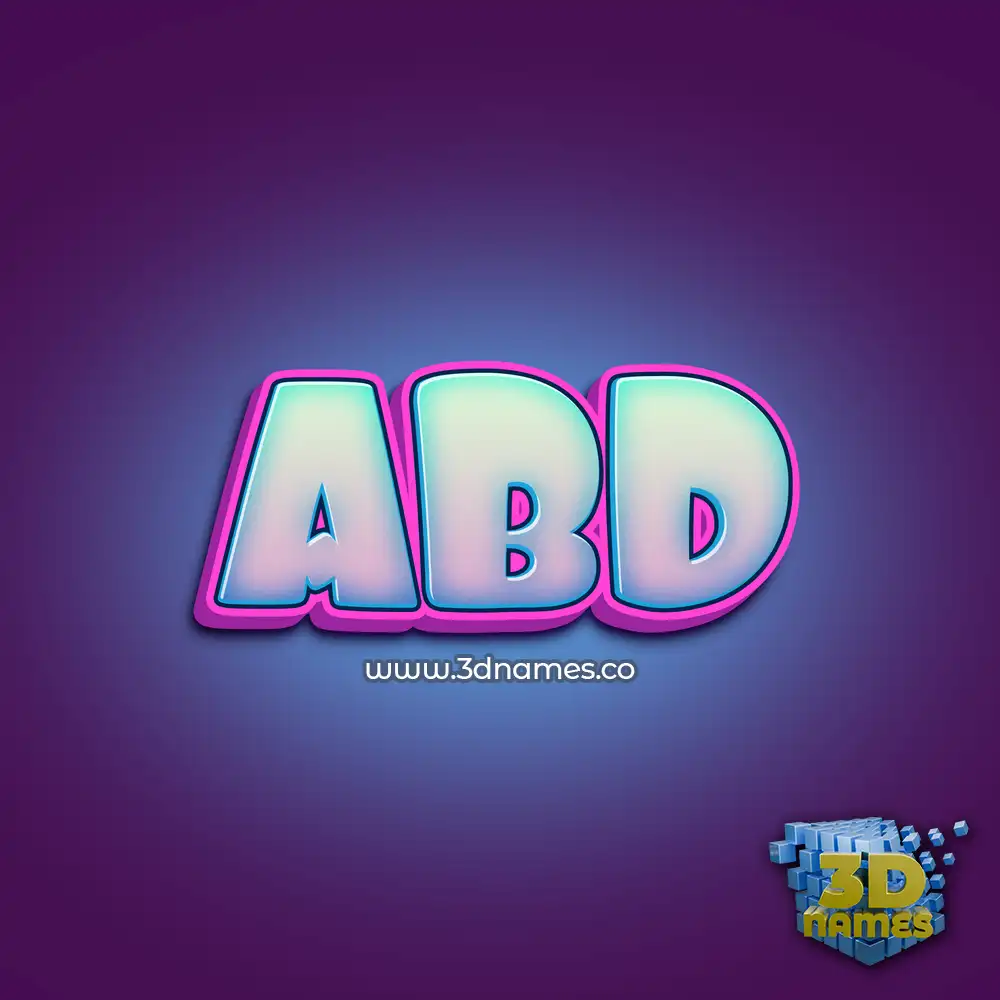 abd in Phat Purple style - 3D name wallpaper