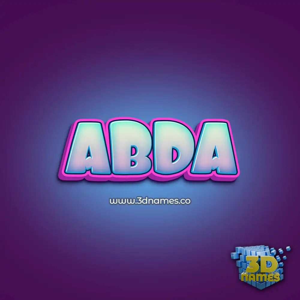 abda in Phat Purple style - 3D name wallpaper