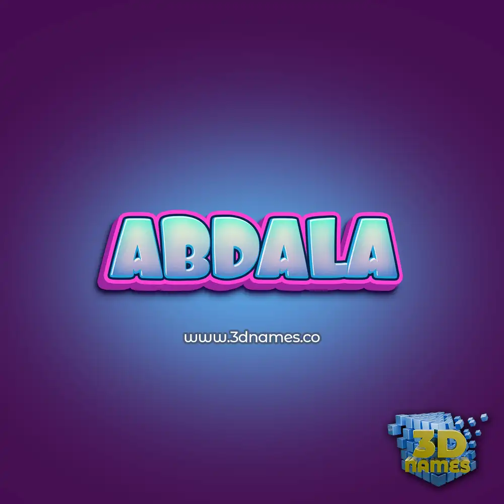 abdala in Phat Purple style - 3D name wallpaper