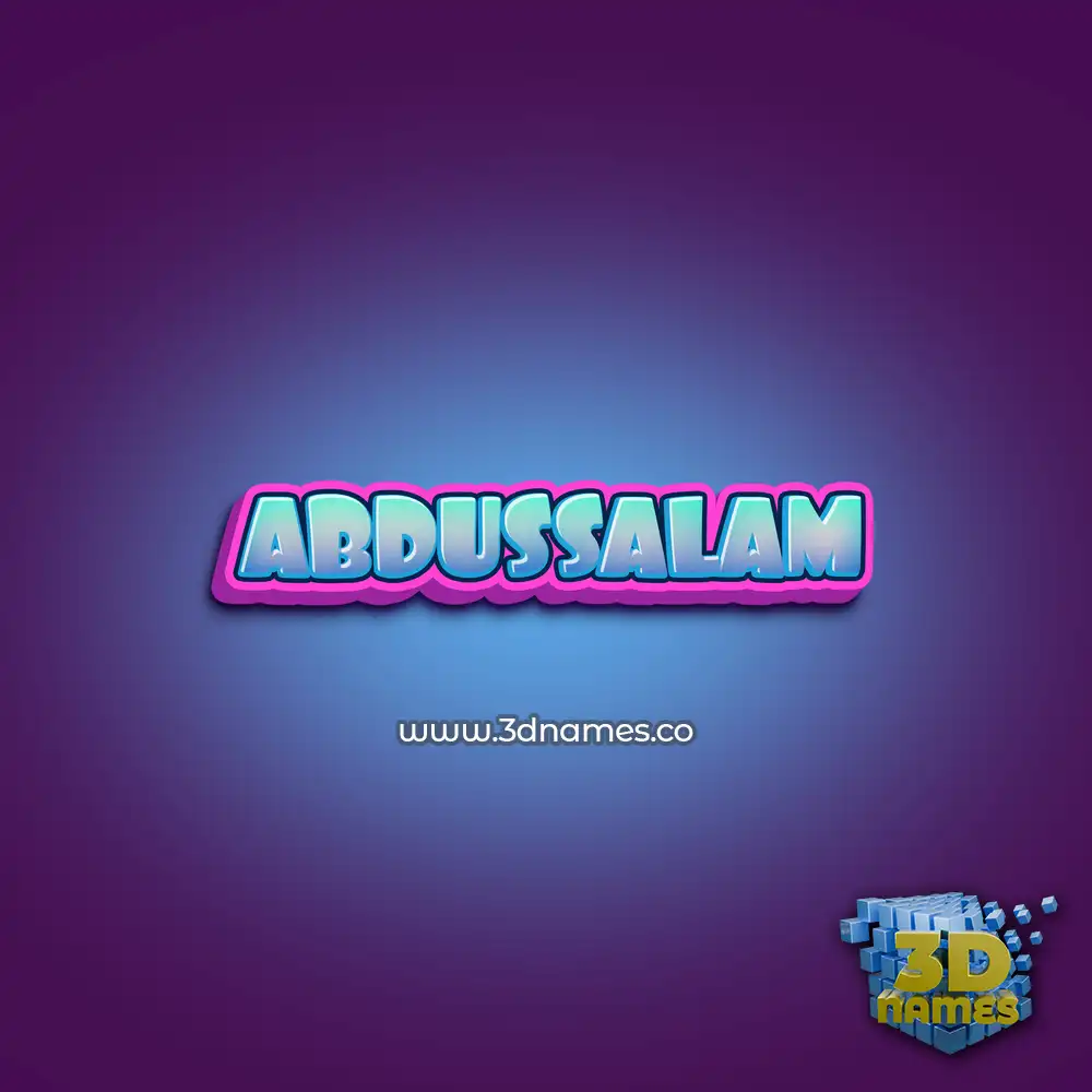 abdussalam in Phat Purple style - 3D name wallpaper