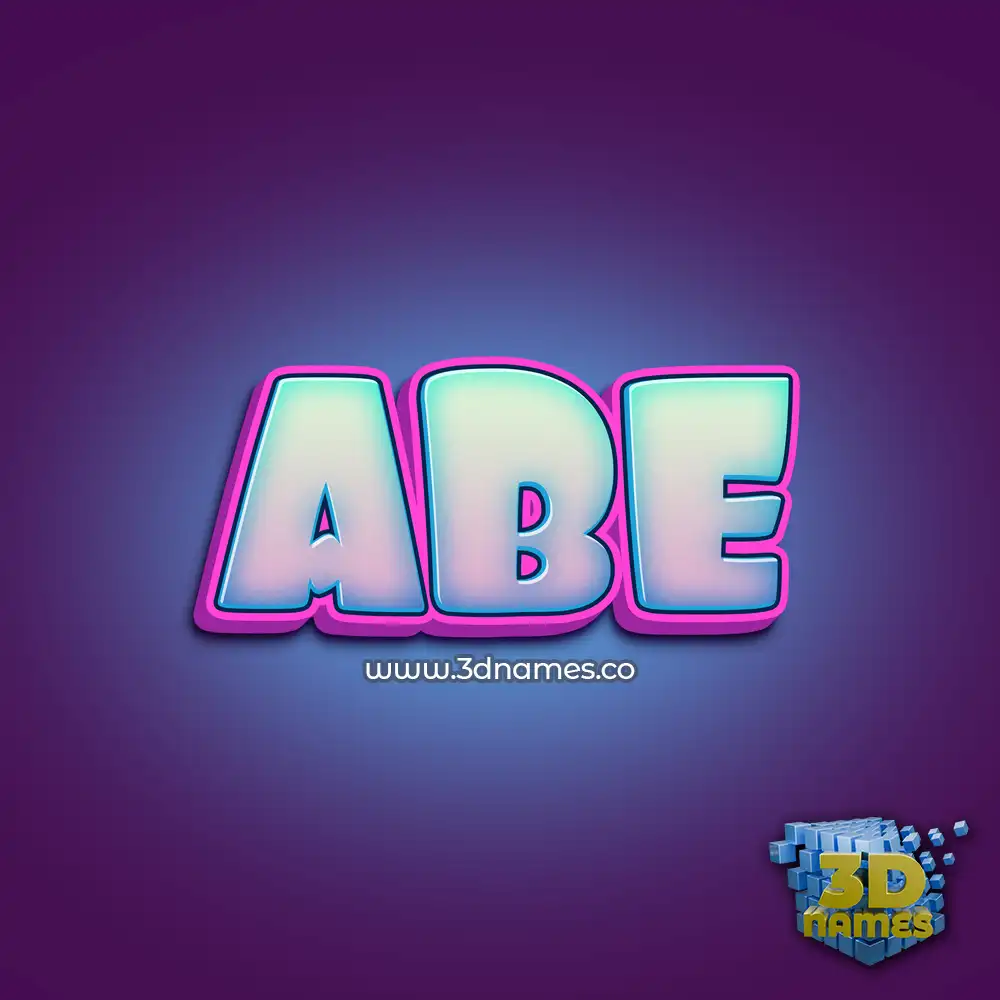 abe in Phat Purple style - 3D name wallpaper