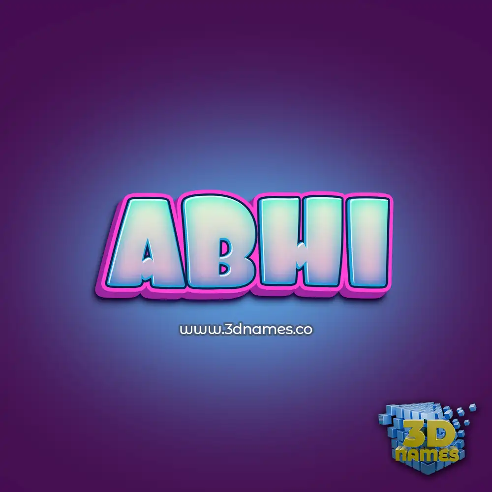abhi in Phat Purple style - 3D name wallpaper