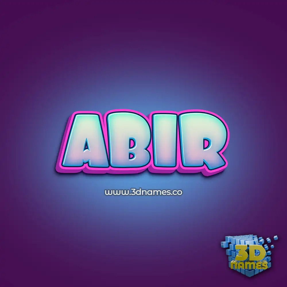 abir in Phat Purple style - 3D name wallpaper