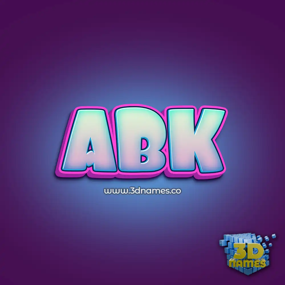 abk in Phat Purple style - 3D name wallpaper