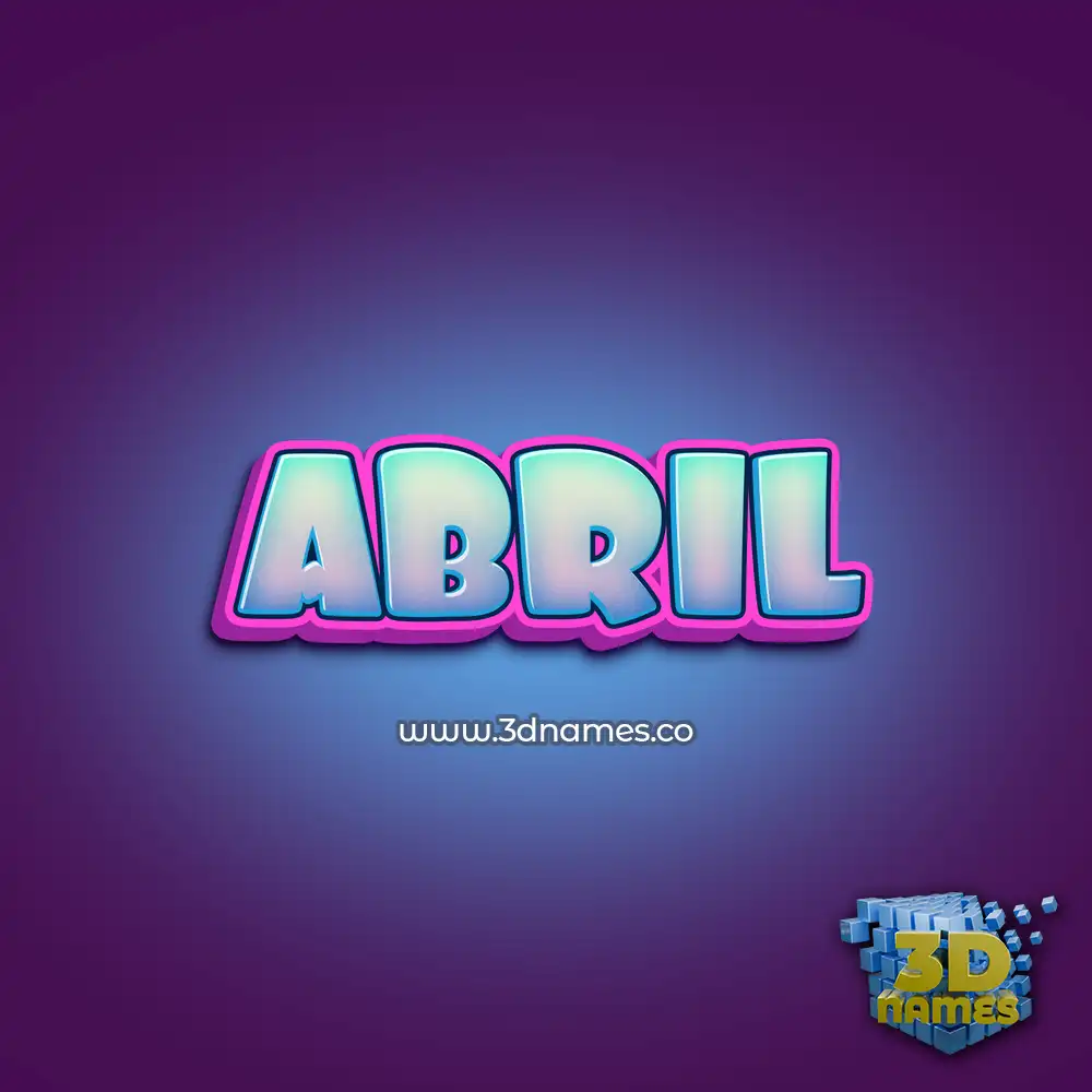 abril in Phat Purple style - 3D name wallpaper