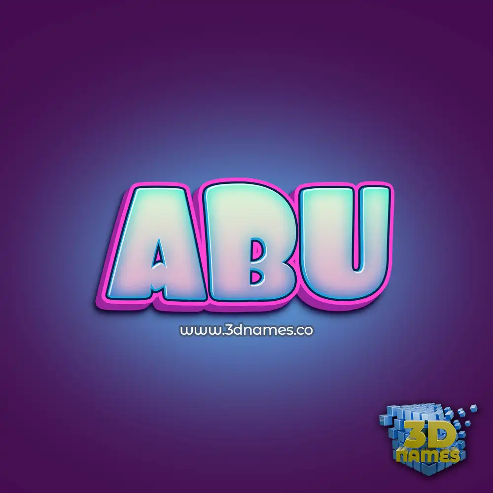 abu in Phat Purple style - 3D name wallpaper