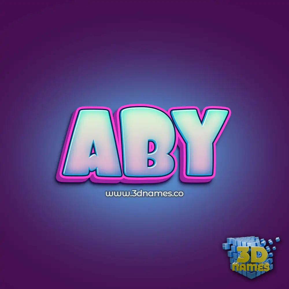 aby in Phat Purple style - 3D name wallpaper