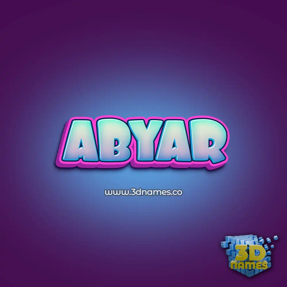 abyar in Phat Purple style - 3D name wallpaper