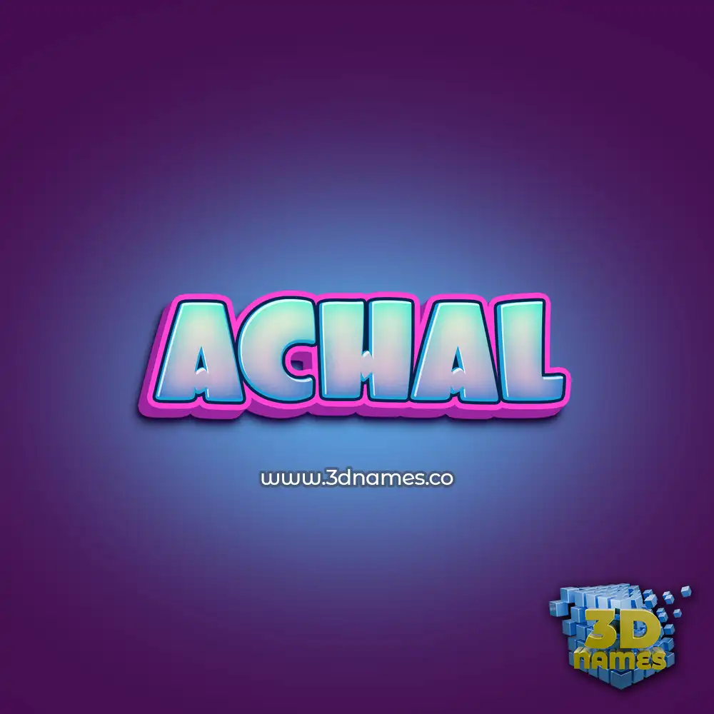 achal in Phat Purple style - 3D name wallpaper