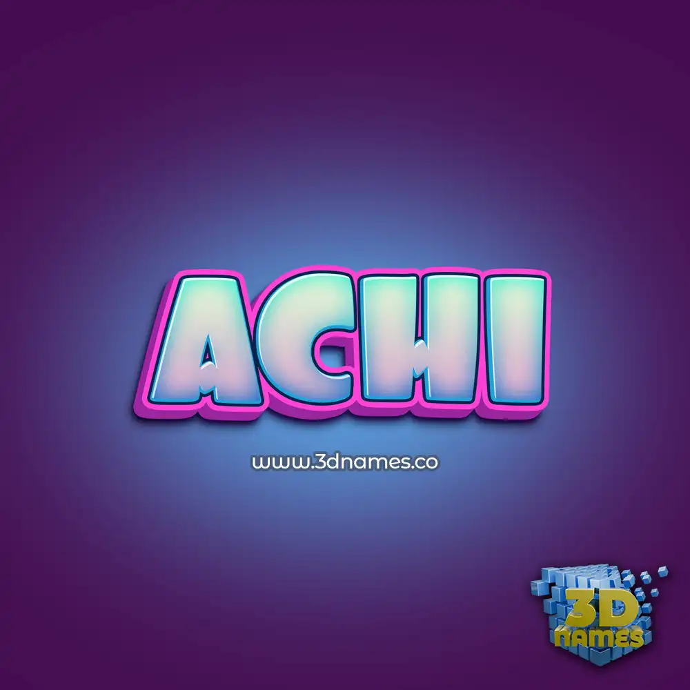 achi in Phat Purple style - 3D name wallpaper
