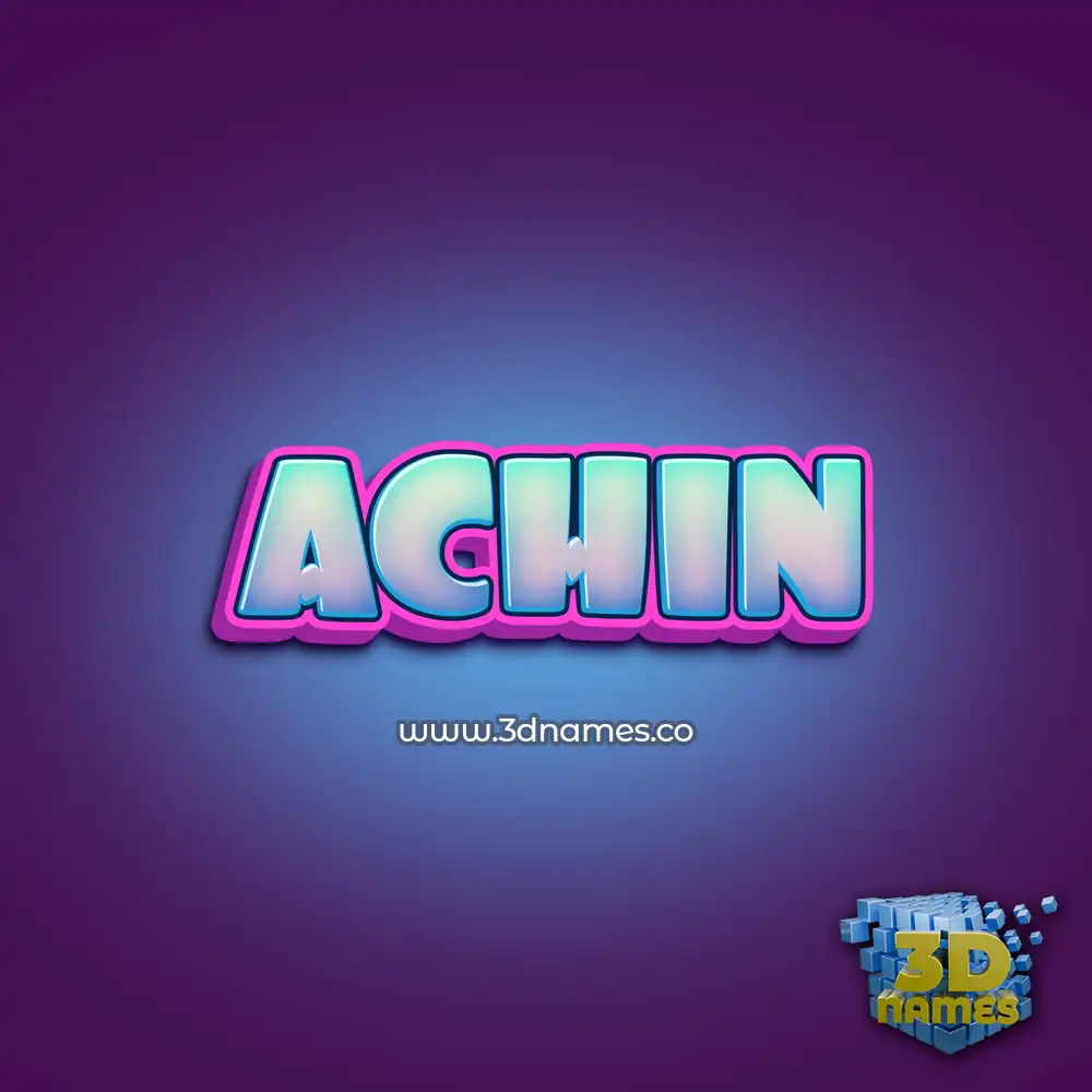 achin in Phat Purple style - 3D name wallpaper