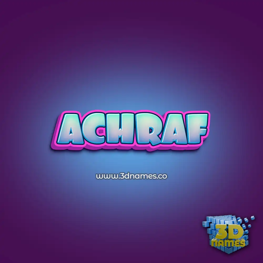 achraf in Phat Purple style - 3D name wallpaper