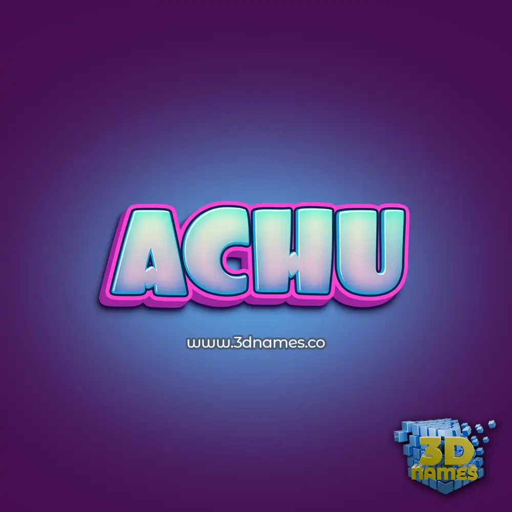 achu in Phat Purple style - 3D name wallpaper