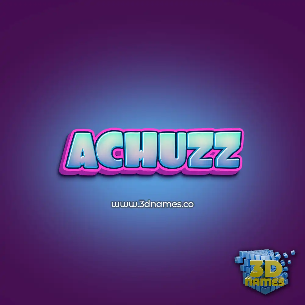achuzz in Phat Purple style - 3D name wallpaper
