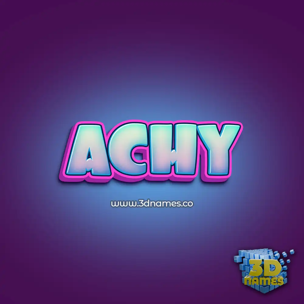 achy in Phat Purple style - 3D name wallpaper