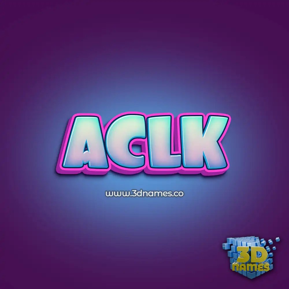 aclk in Phat Purple style - 3D name wallpaper