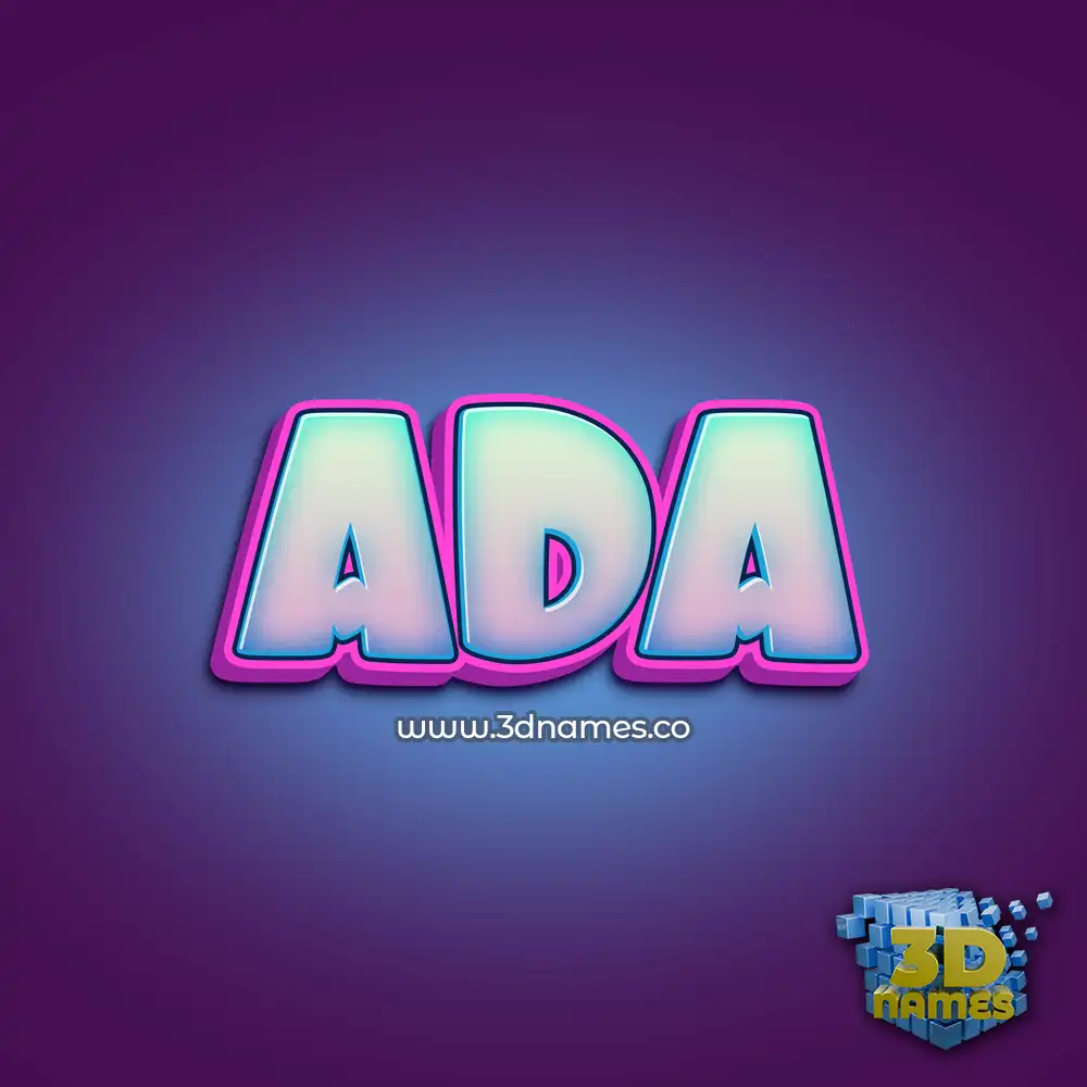ada in Phat Purple style - 3D name wallpaper