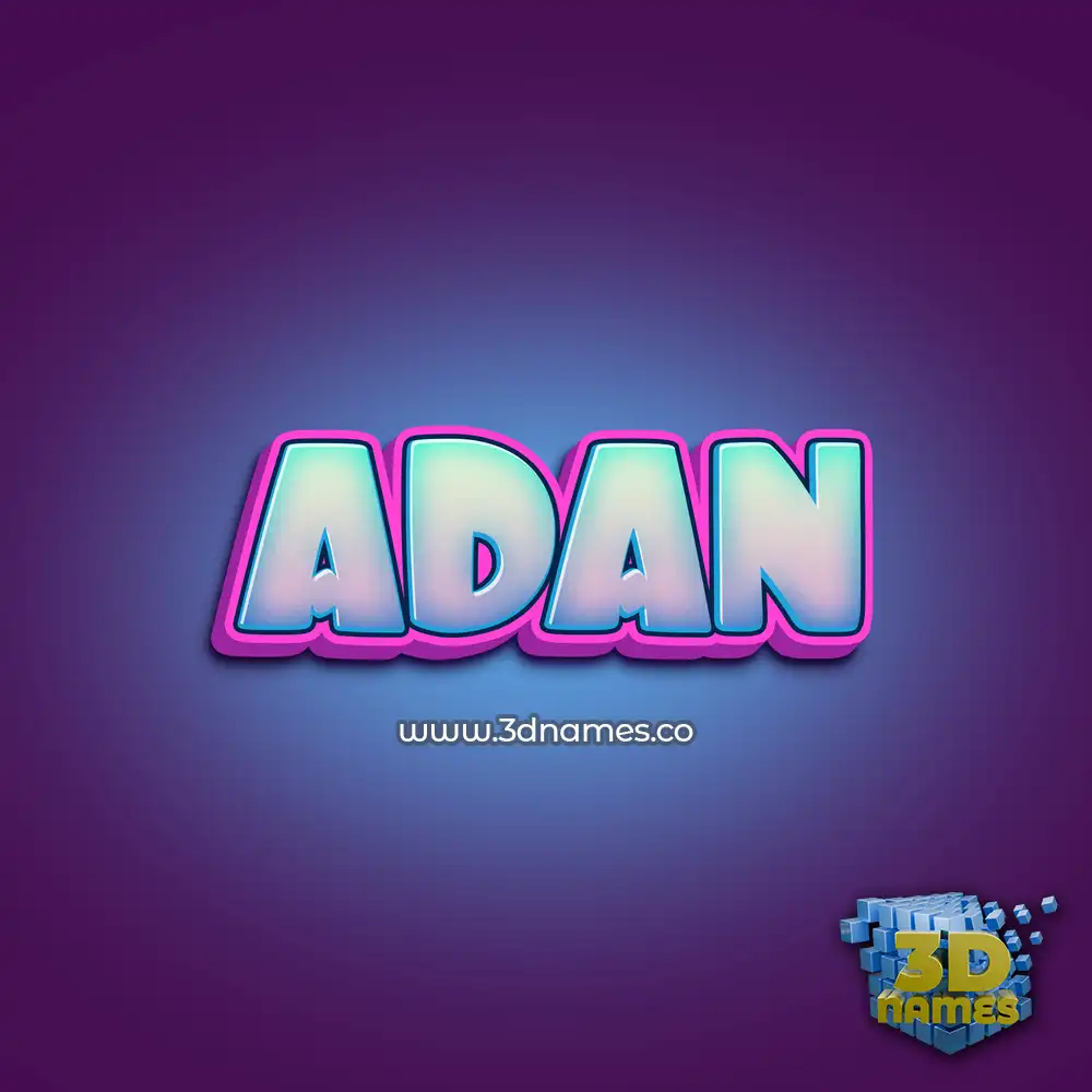 adan in Phat Purple style - 3D name wallpaper