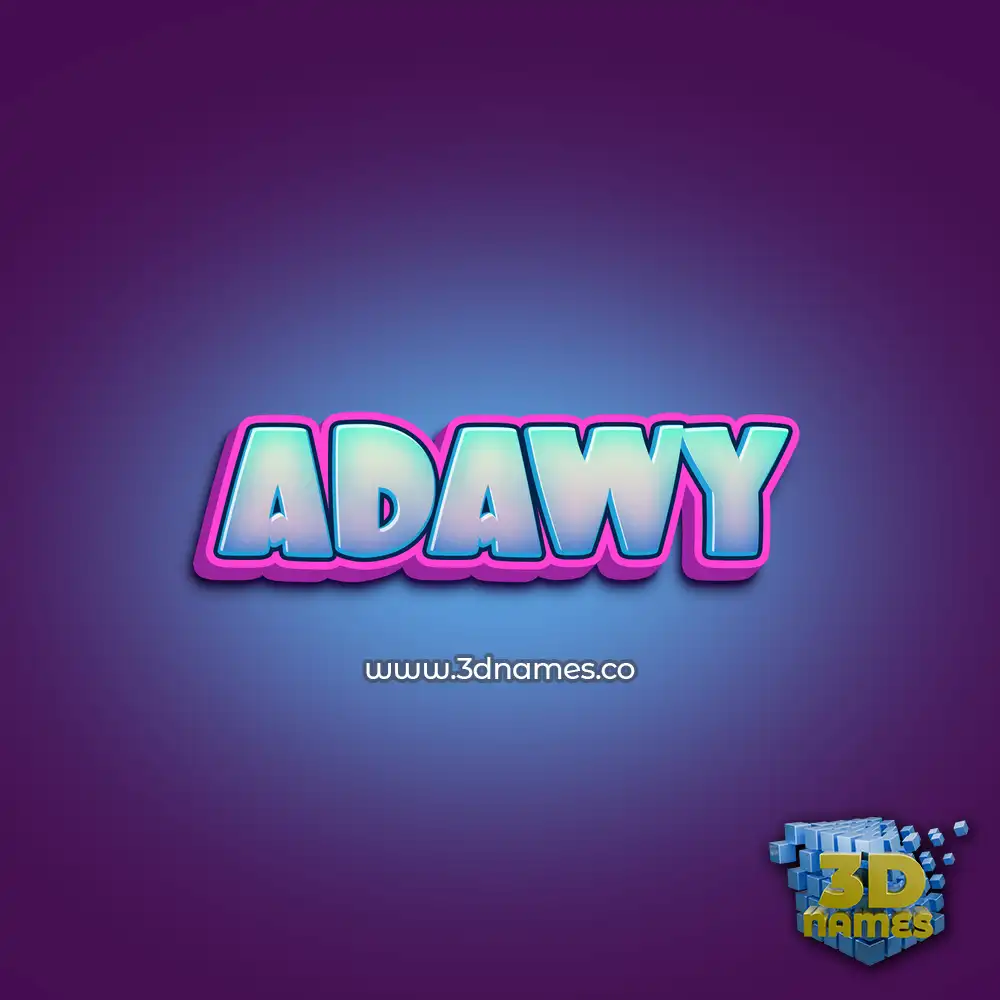 adawy in Phat Purple style - 3D name wallpaper
