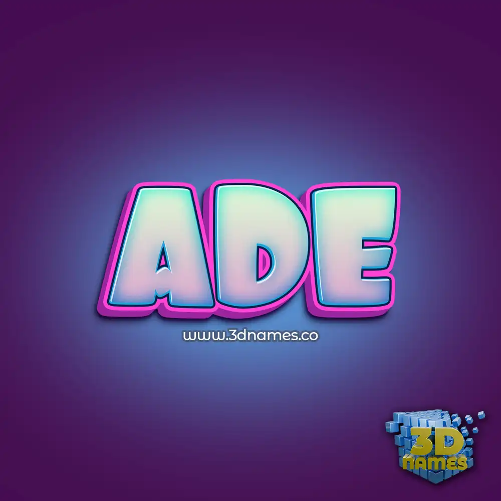 ade in Phat Purple style - 3D name wallpaper