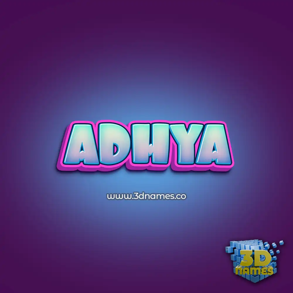 adhya in Phat Purple style - 3D name wallpaper