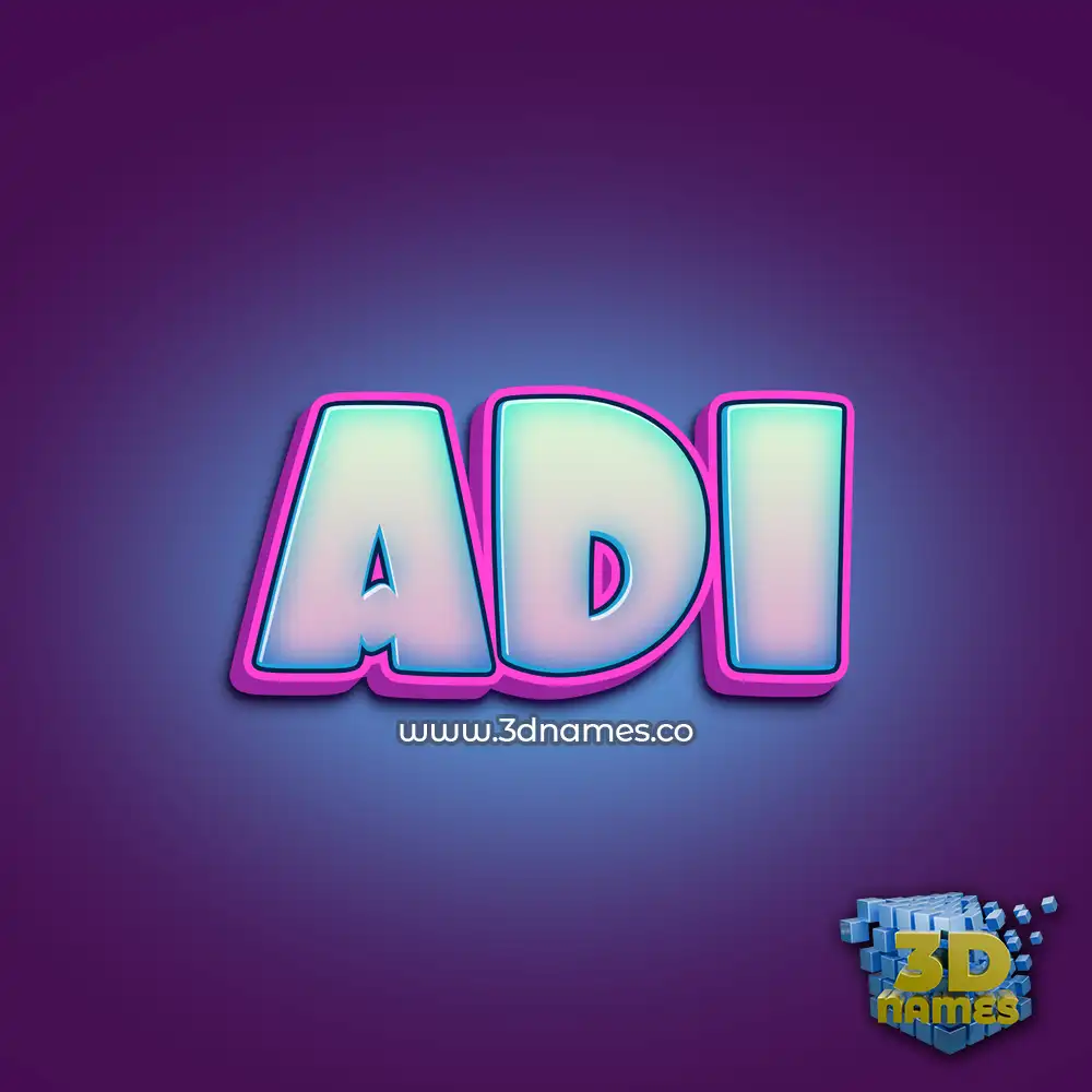 adi in Phat Purple style - 3D name wallpaper