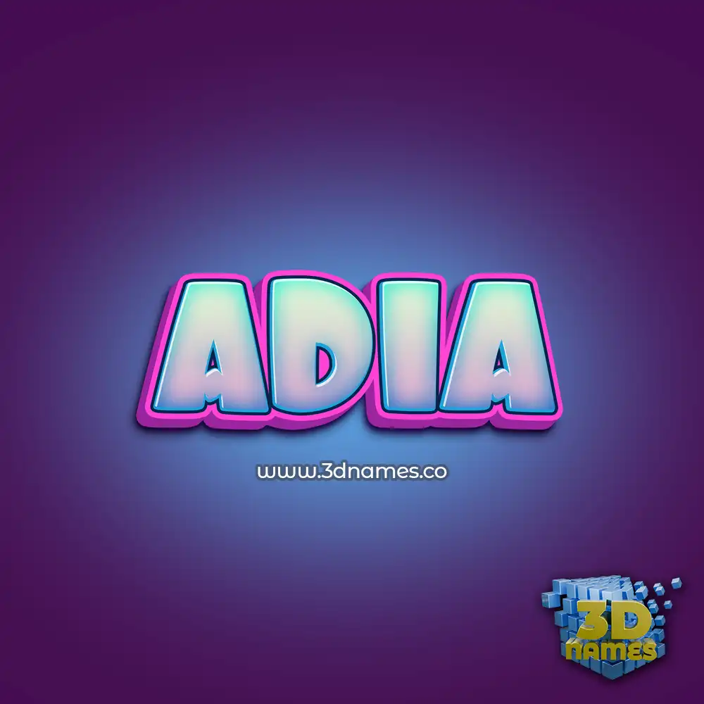 adia in Phat Purple style - 3D name wallpaper