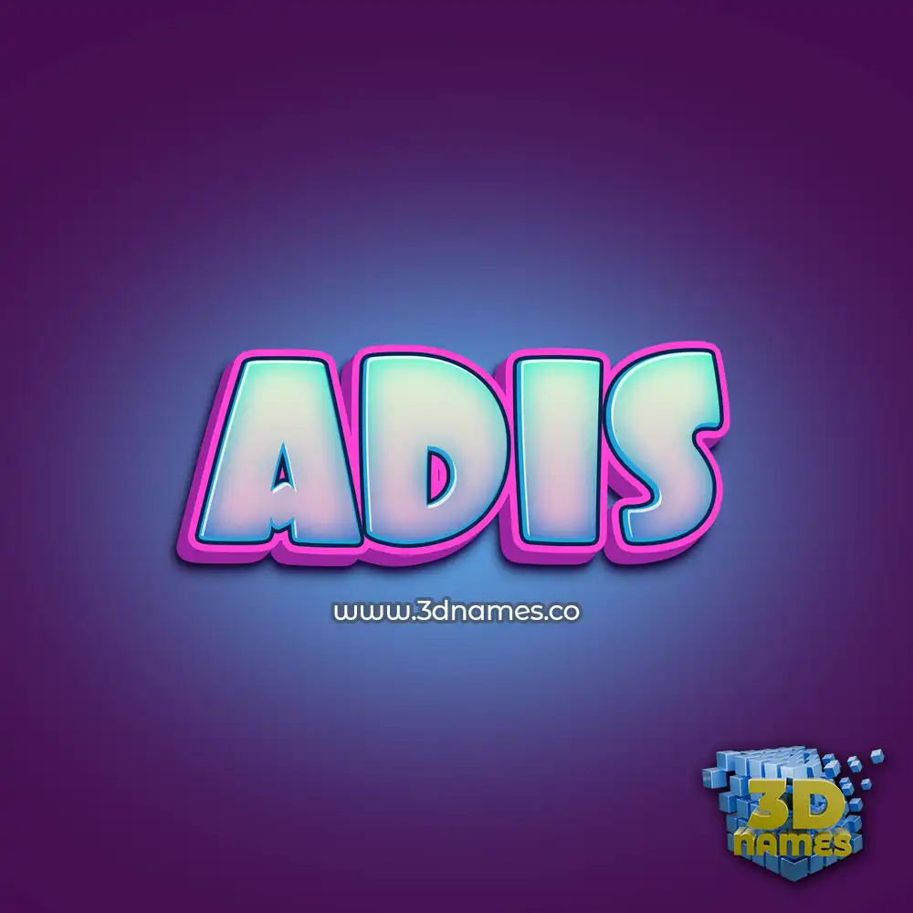adis in Phat Purple style - 3D name wallpaper