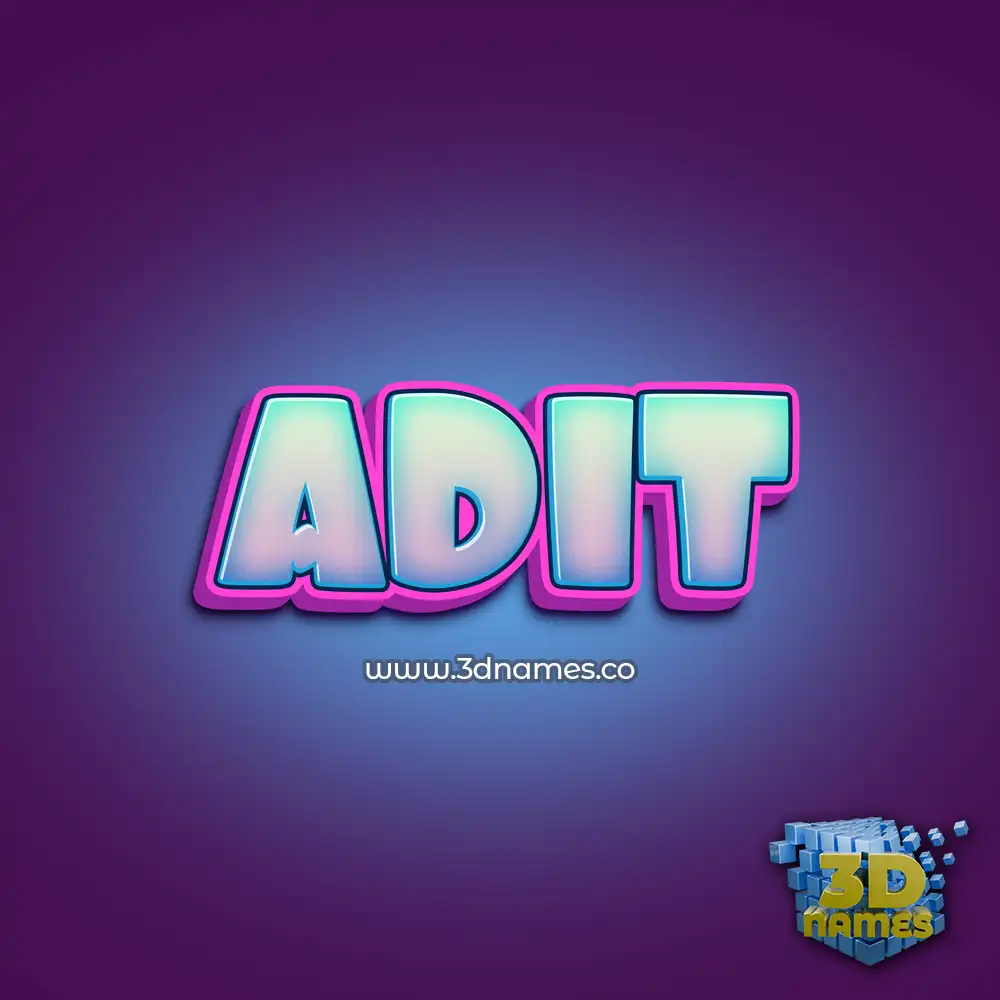 adit in Phat Purple style - 3D name wallpaper