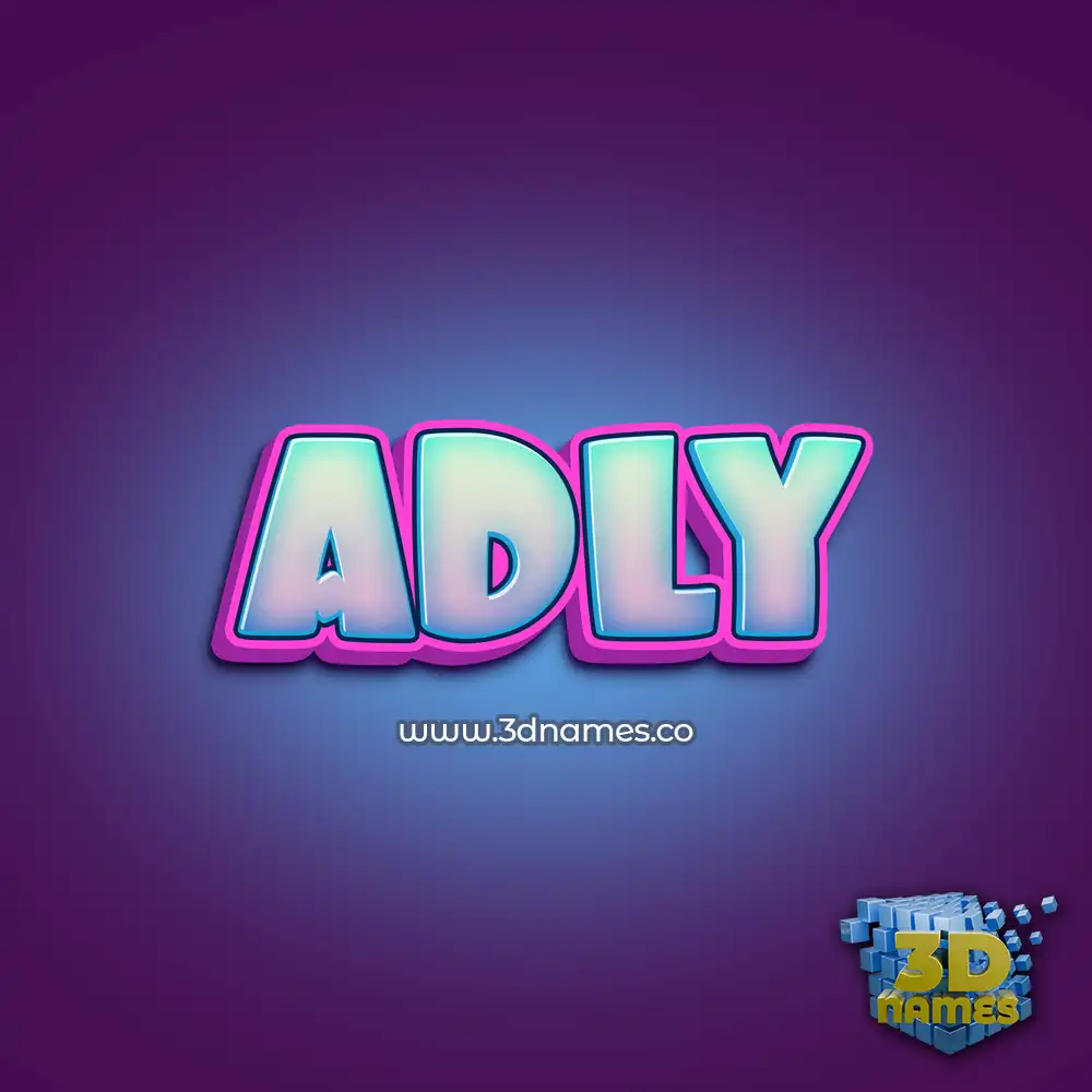 adly in Phat Purple style - 3D name wallpaper