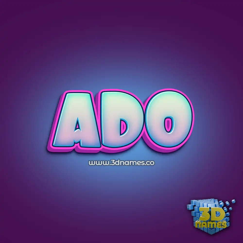 ado in Phat Purple style - 3D name wallpaper