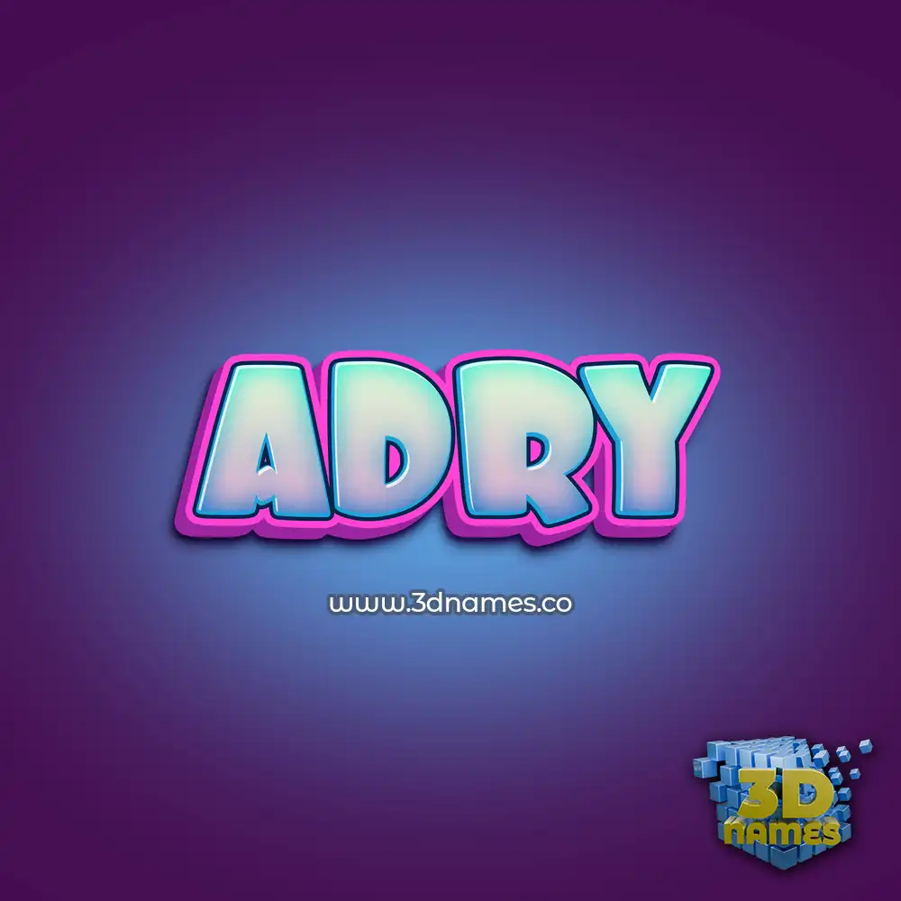 adry in Phat Purple style - 3D name wallpaper