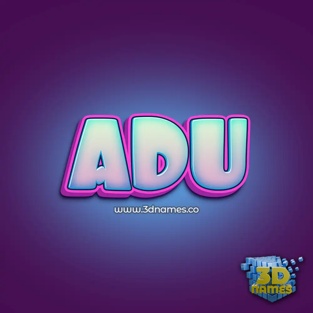 adu in Phat Purple style - 3D name wallpaper